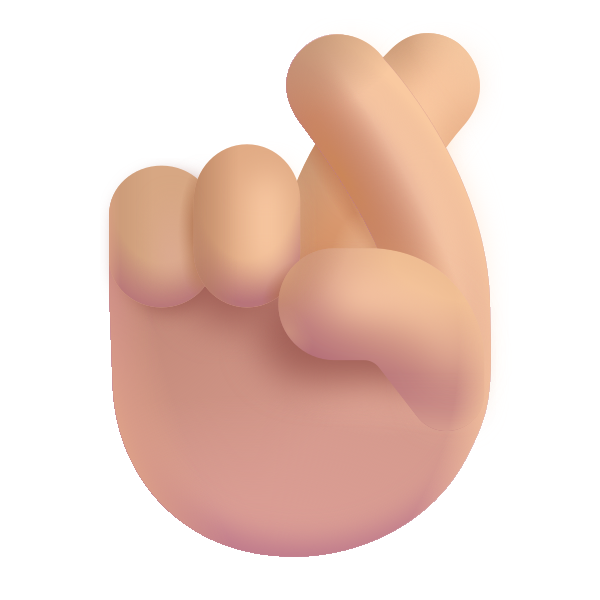 Crossed Fingers Color Medium Light Vector