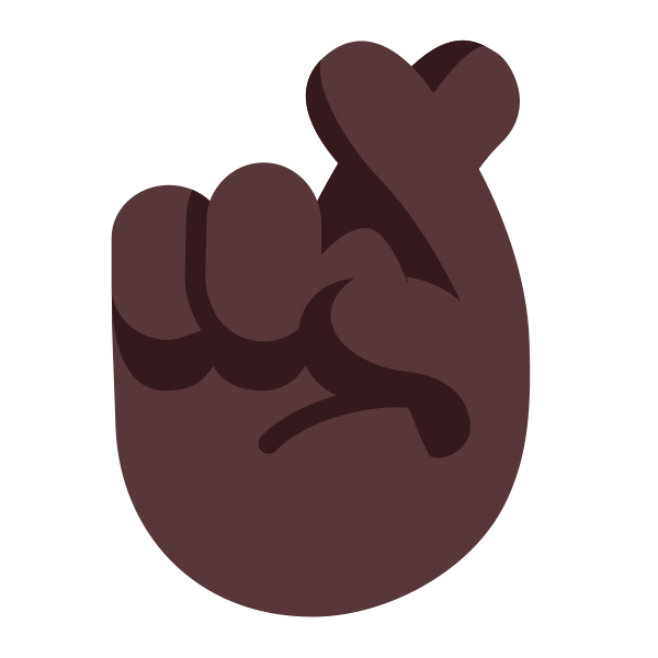 Crossed Fingers Flat Dark Vector