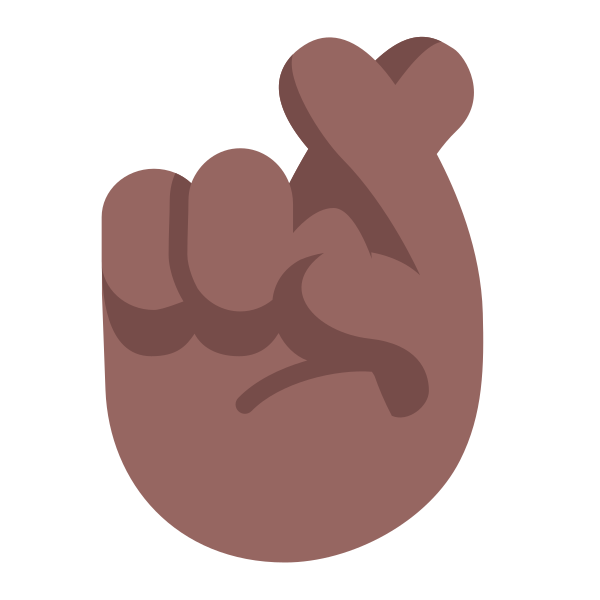 Crossed Fingers Flat Medium Dark Vector