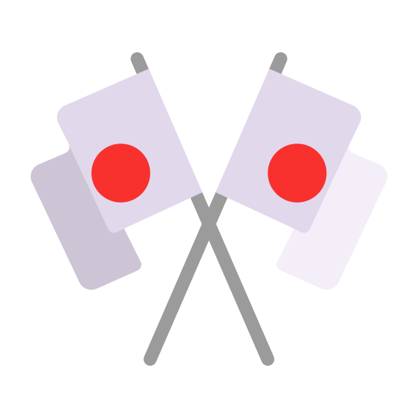 Crossed Flags Flat Vector