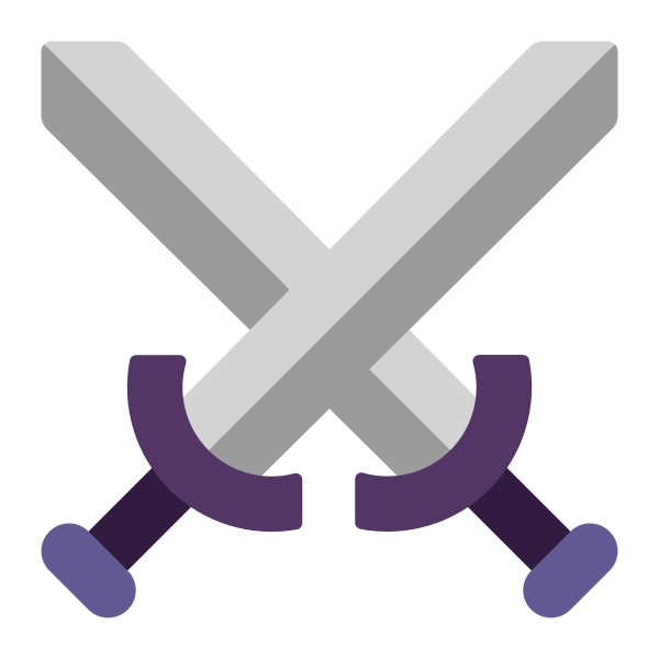 Crossed Swords Flat Vector