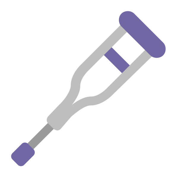Crutch Flat Vector