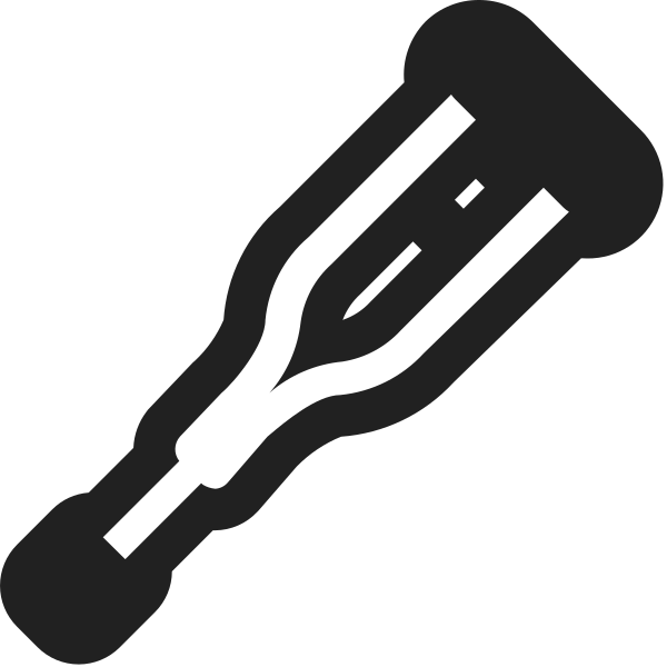 Crutch High Contrast Vector