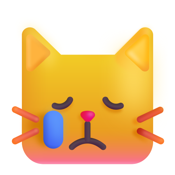 Crying Cat Color Vector