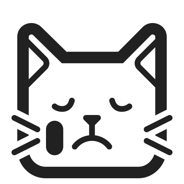 Crying Cat High Contrast Vector