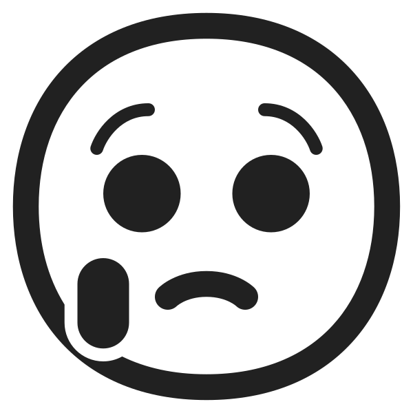Crying Face High Contrast Vector