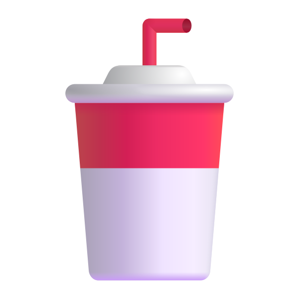 Cup With Straw Color Vector