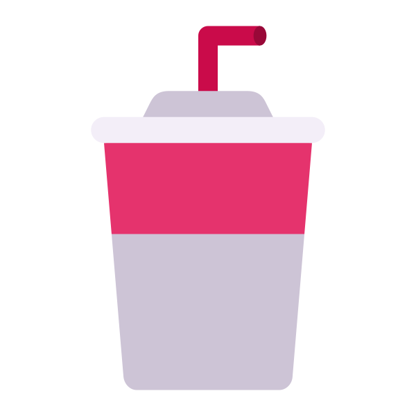 Cup With Straw Flat Vector
