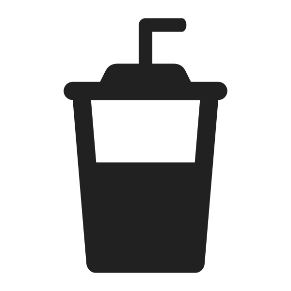 Cup With Straw High Contrast Vector
