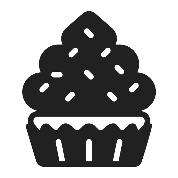 Cupcake High Contrast Vector