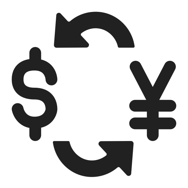 Currency Exchange High Contrast Vector