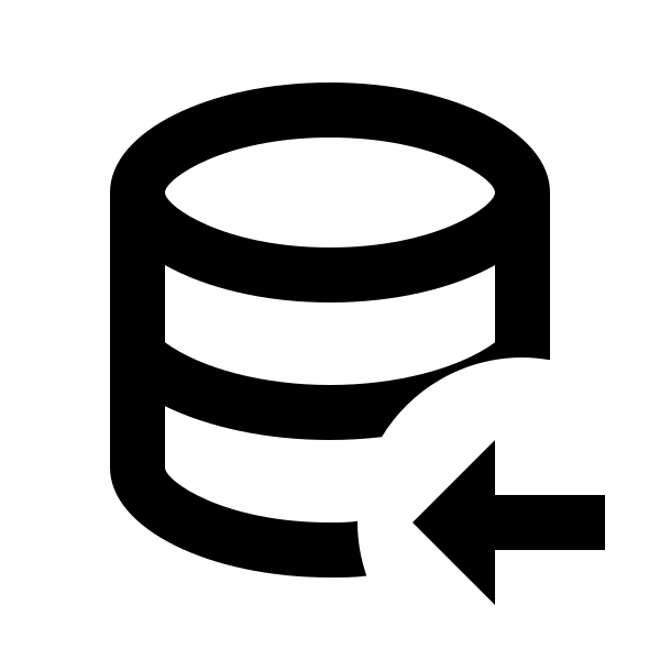 Database Arrow Left Outline