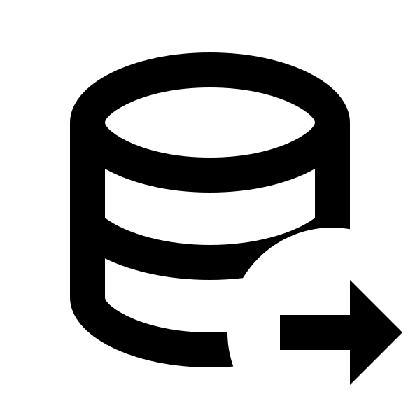 Database Arrow Right Outline