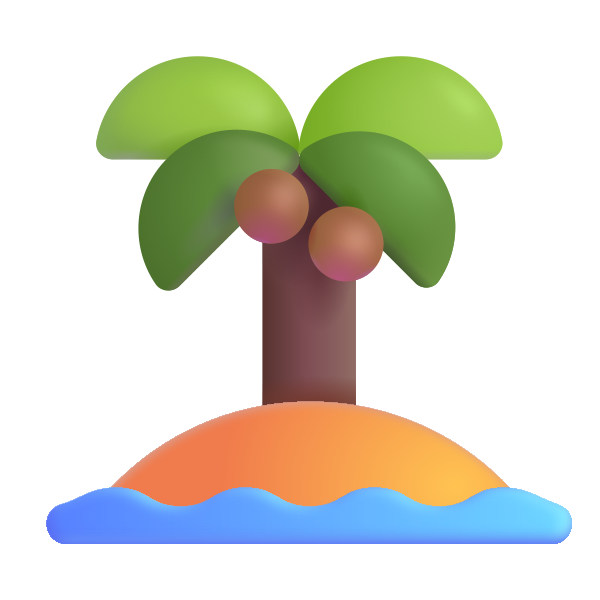 Desert Island Color Vector