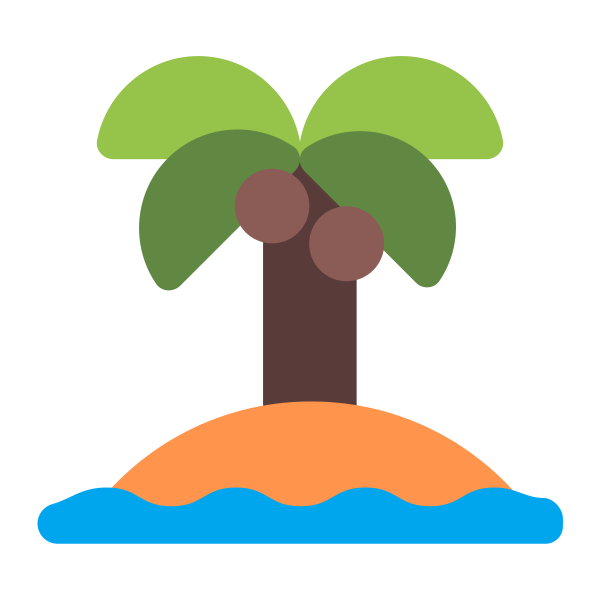 Desert Island Flat Vector