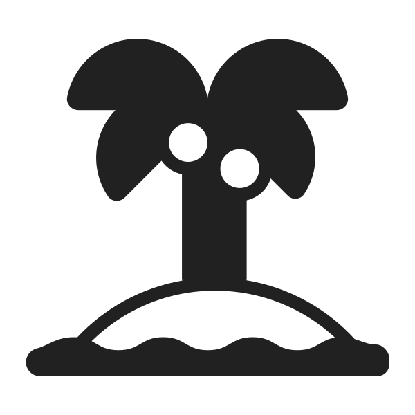Desert Island High Contrast Vector