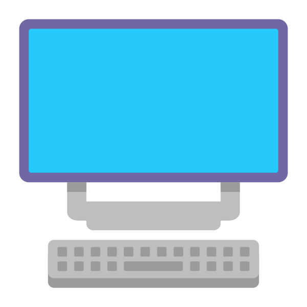 Desktop Computer Flat Vector