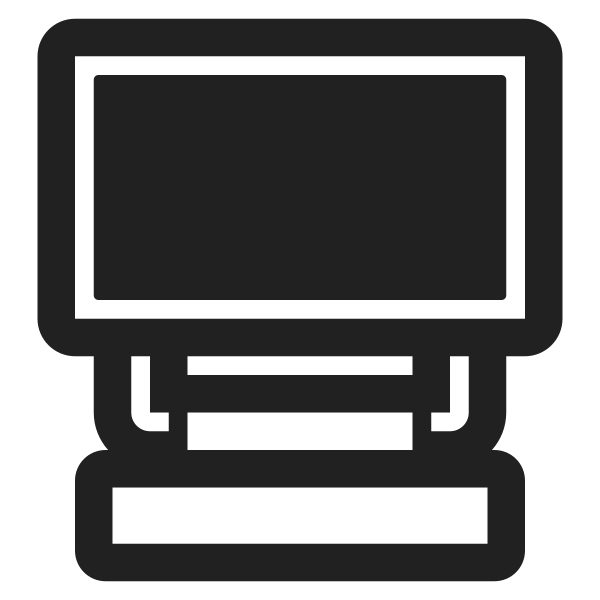 Desktop Computer High Contrast Vector