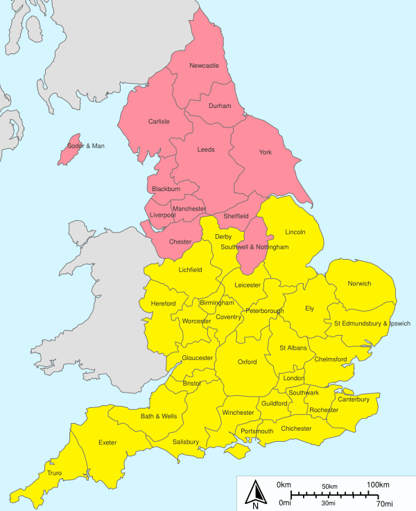 Dioceses Of Church Of England Vector