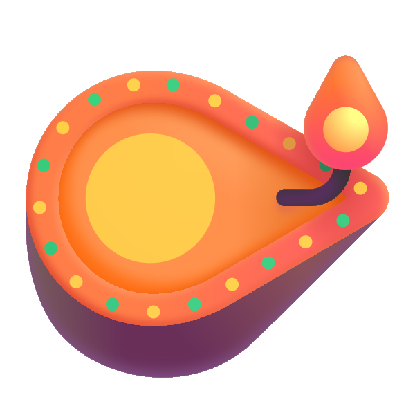 Diya Lamp Color Vector