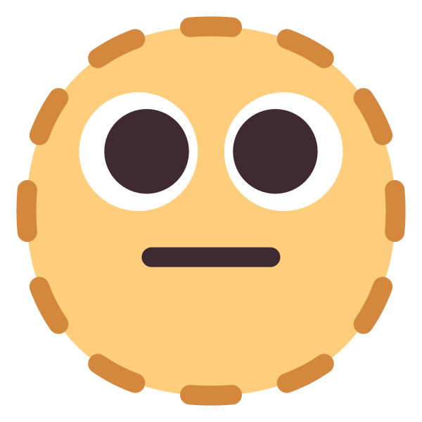 Dotted Line Face Flat Vector