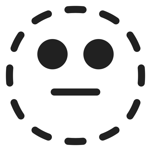 Dotted Line Face High Contrast Vector