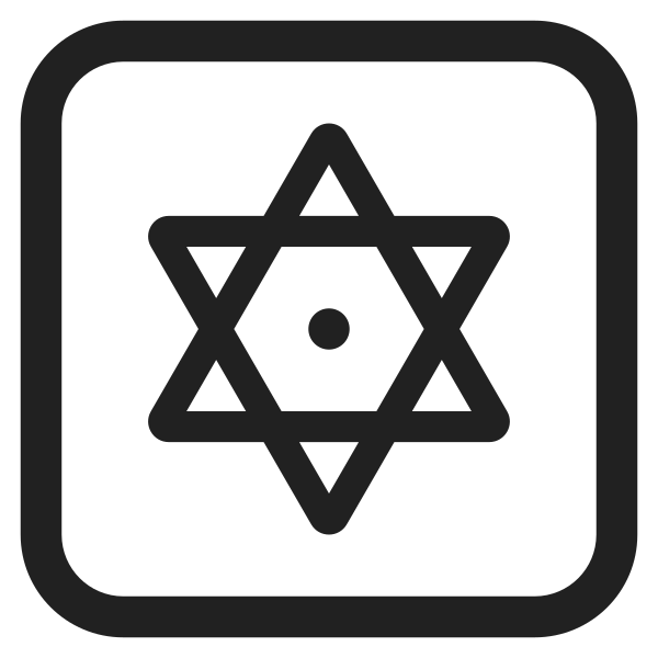 Dotted Six Pointed Star High Contrast Vector