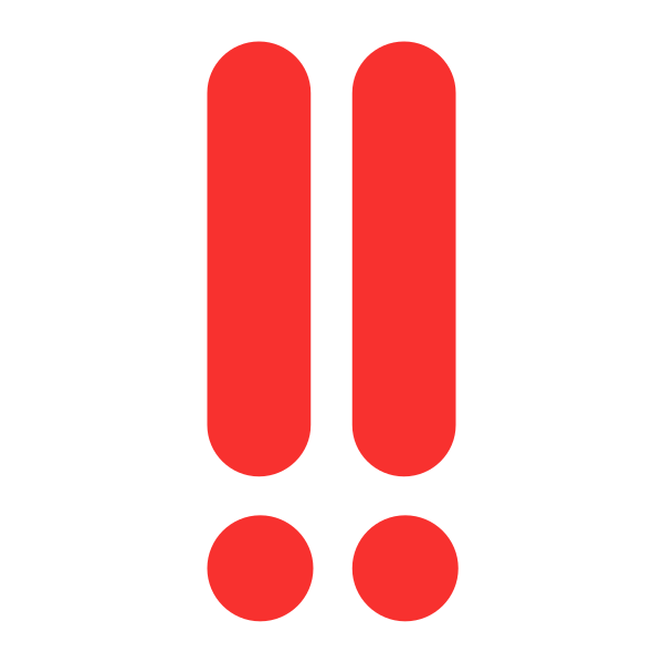 Double Exclamation Mark Flat Vector