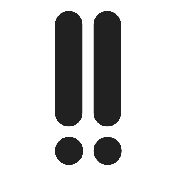 Double Exclamation Mark High Contrast Vector