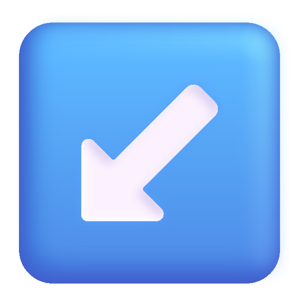 Down Left Arrow Color Vector