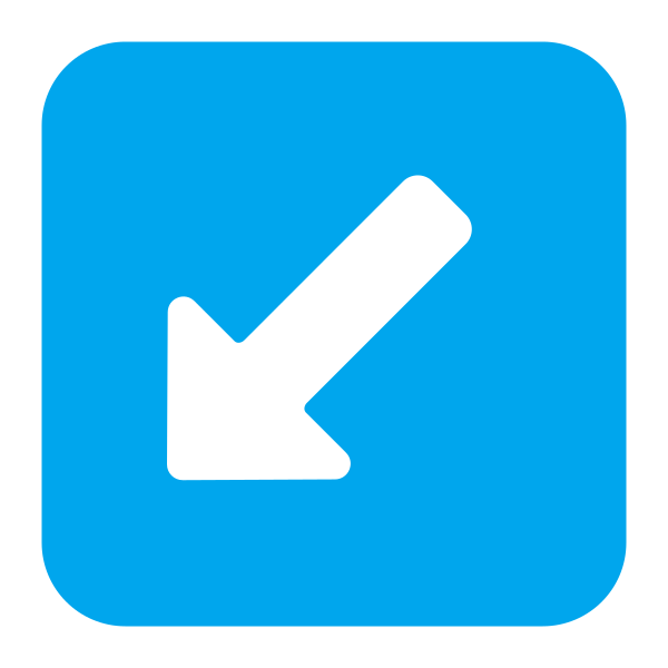 Down Left Arrow Flat Vector