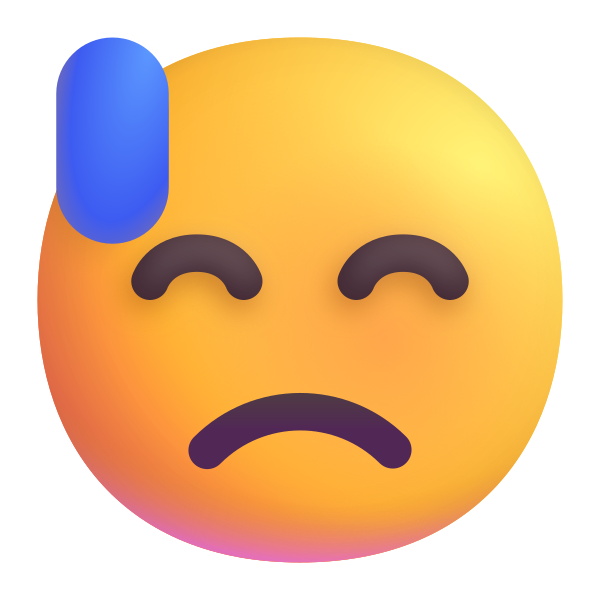 Downcast Face With Sweat Color Vector