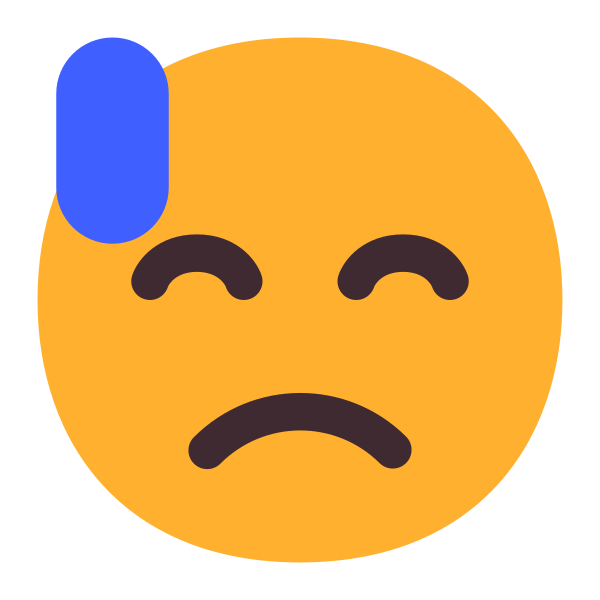 Downcast Face With Sweat Flat Vector