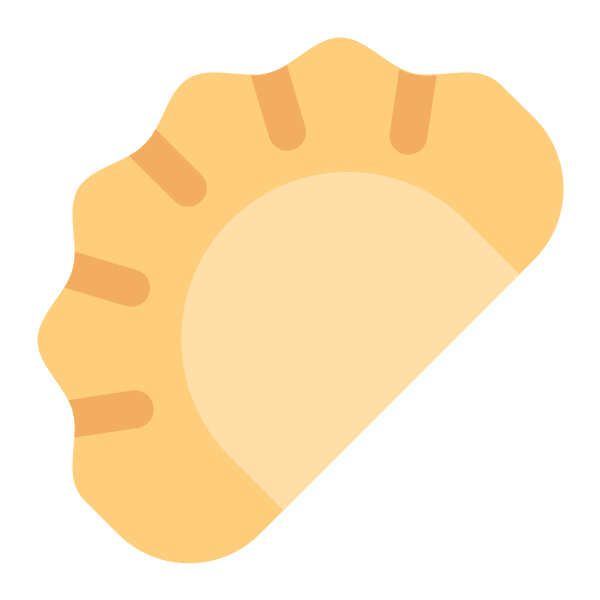 Dumpling Flat Vector