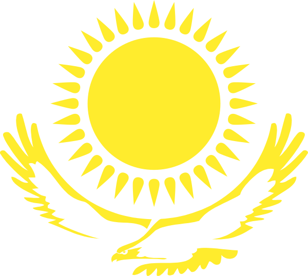 Eagle And Sun From The Kazakh Flag Vector