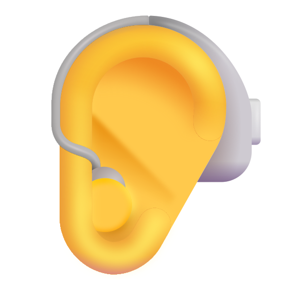 Ear With Hearing Aid Color Default Vector