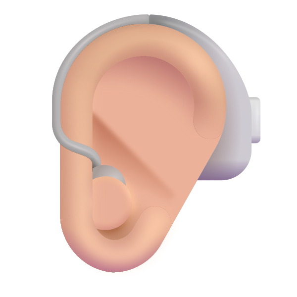 Ear With Hearing Aid Color Medium Light