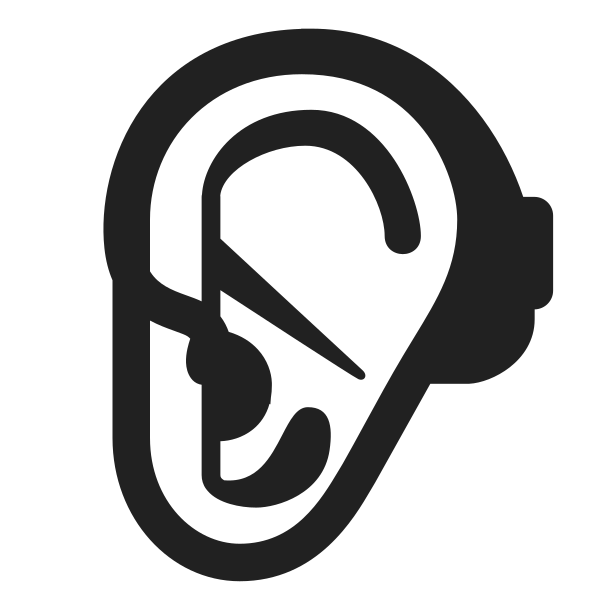 Ear With Hearing Aid High Contrast Default
