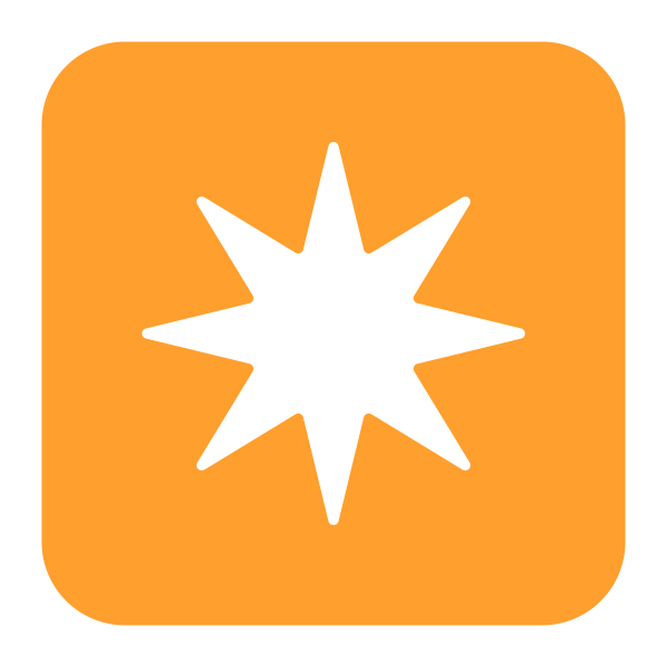 Eight Pointed Star Flat Vector