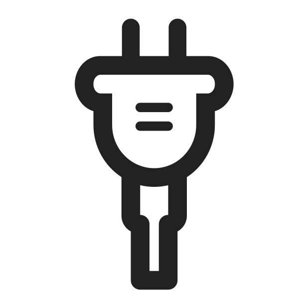 Electric Plug High Contrast Vector