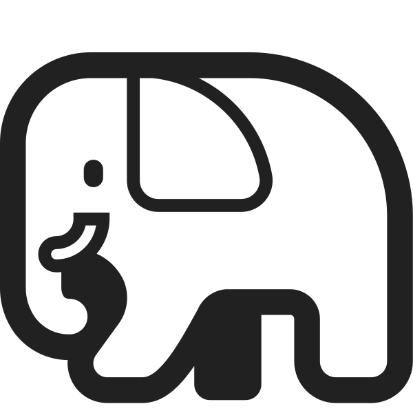 Elephant High Contrast Vector