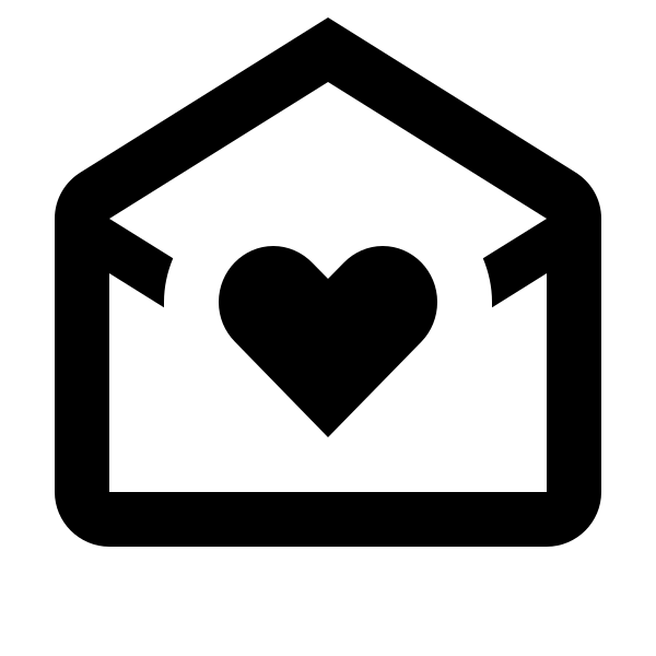 Email Open Heart Outline