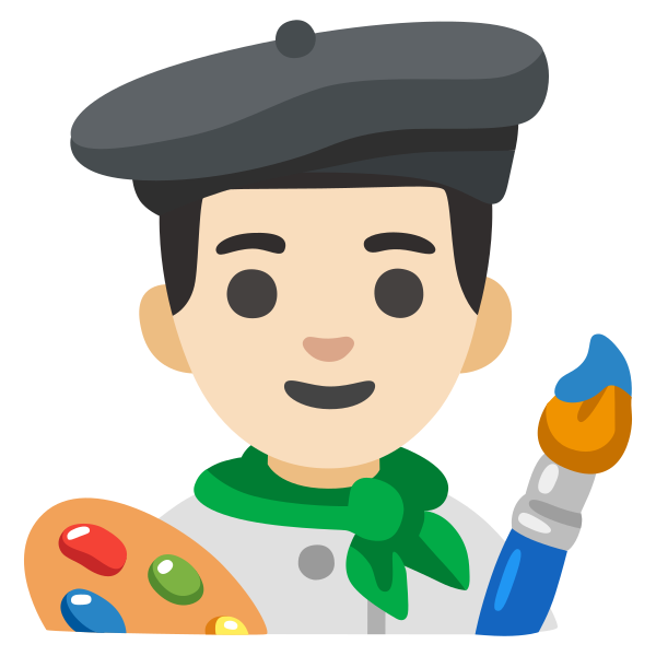 Emoji U1f468 1f3fb 200d 1f3a8