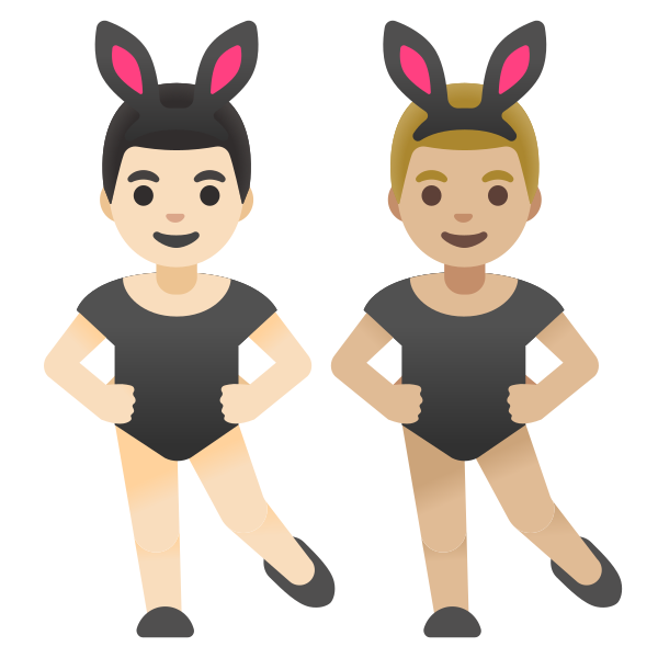 Emoji U1f468 1f3fb 200d 1f430 200d 1f468 1f3fc