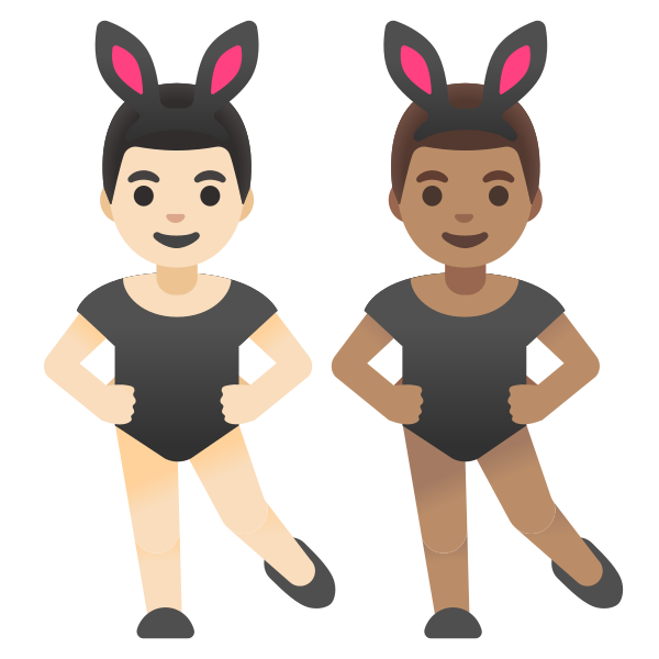 Emoji U1f468 1f3fb 200d 1f430 200d 1f468 1f3fd