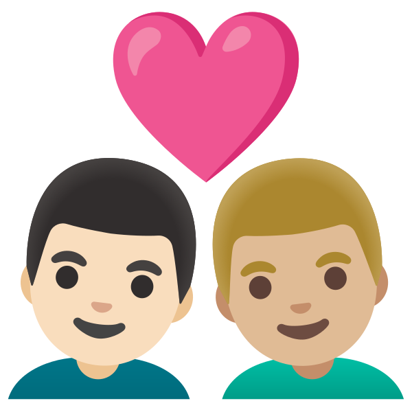 Emoji U1f468 1f3fb 200d 2764 200d 1f468 1f3fc