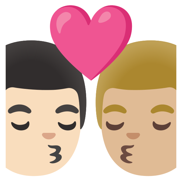 Emoji U1f468 1f3fb 200d 2764 200d 1f48b 200d 1f468 1f3fc