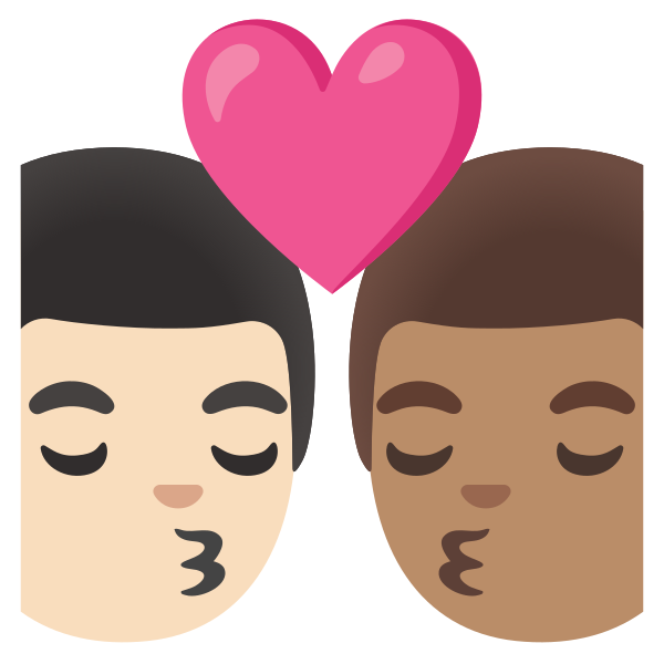 Emoji U1f468 1f3fb 200d 2764 200d 1f48b 200d 1f468 1f3fd