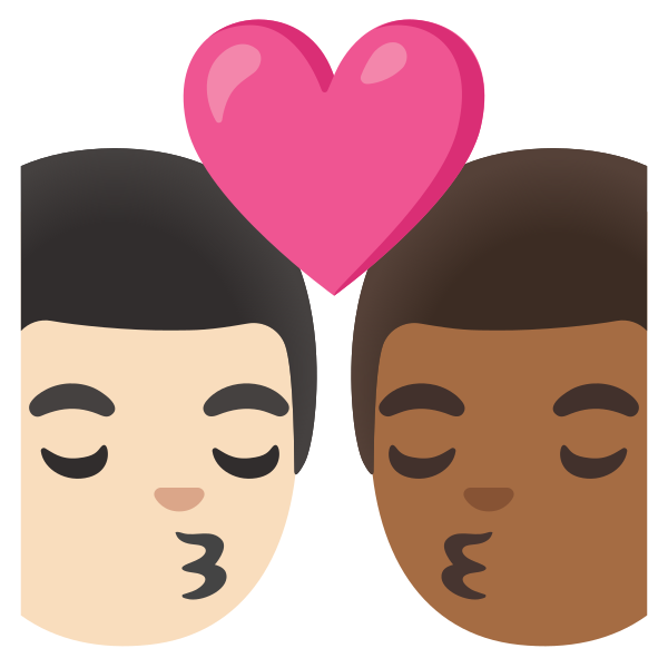 Emoji U1f468 1f3fb 200d 2764 200d 1f48b 200d 1f468 1f3fe