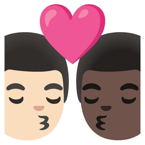 Emoji U1f468 1f3fb 200d 2764 200d 1f48b 200d 1f468 1f3ff
